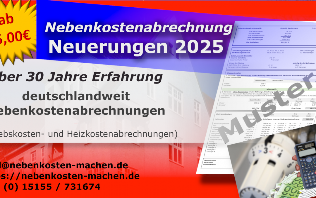 2025 Neuerungen Nebenkostenabrechnung