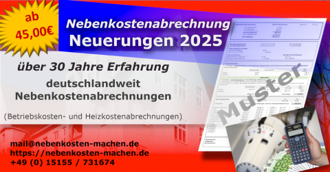  2025 Neuerungen Nebenkostenabrechnung - Nebenkostenabrechnungen seit Motiv 