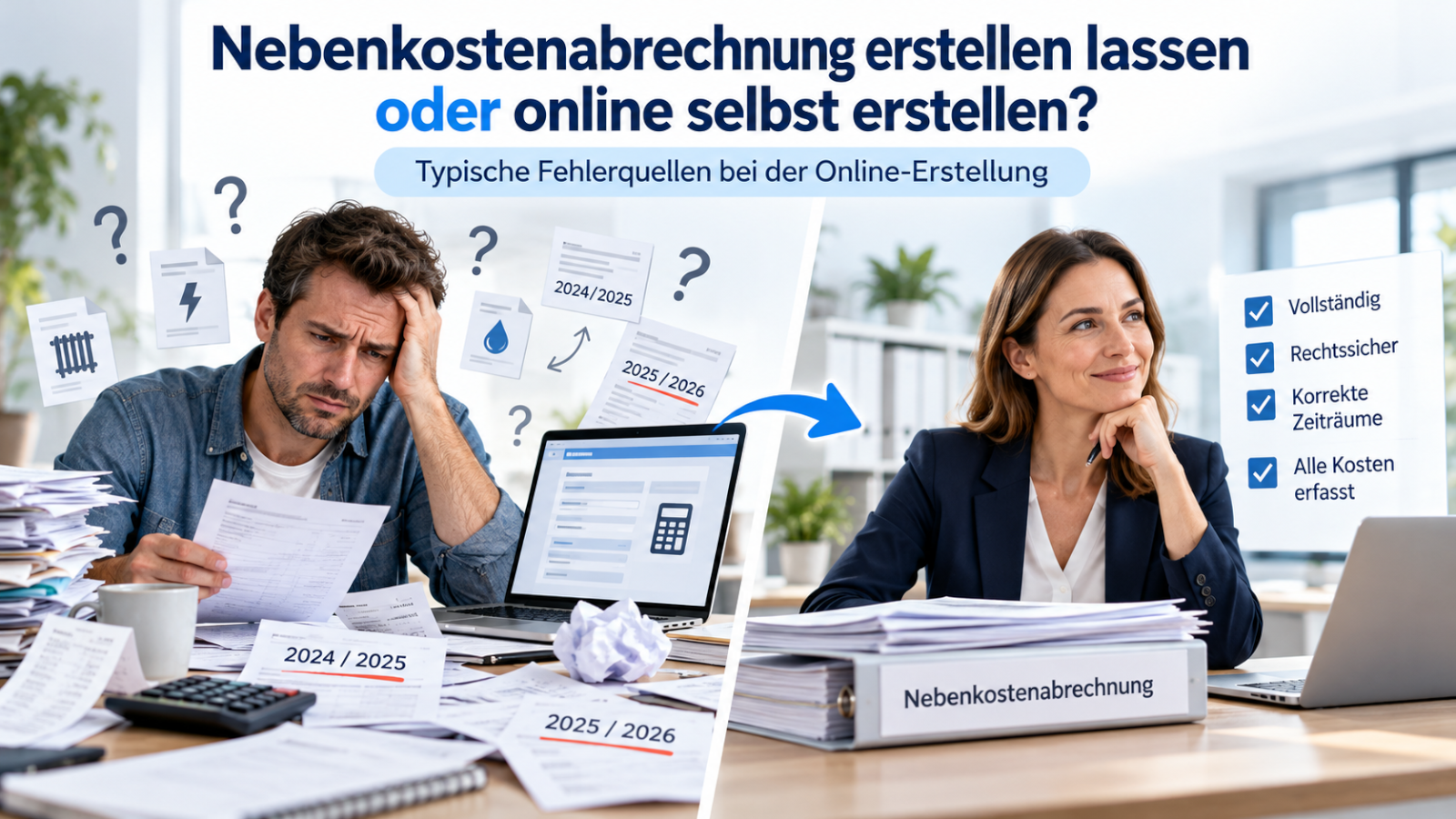 Nebenkostenabrechnung mit kostenlosem Support oder online selbst erstellen